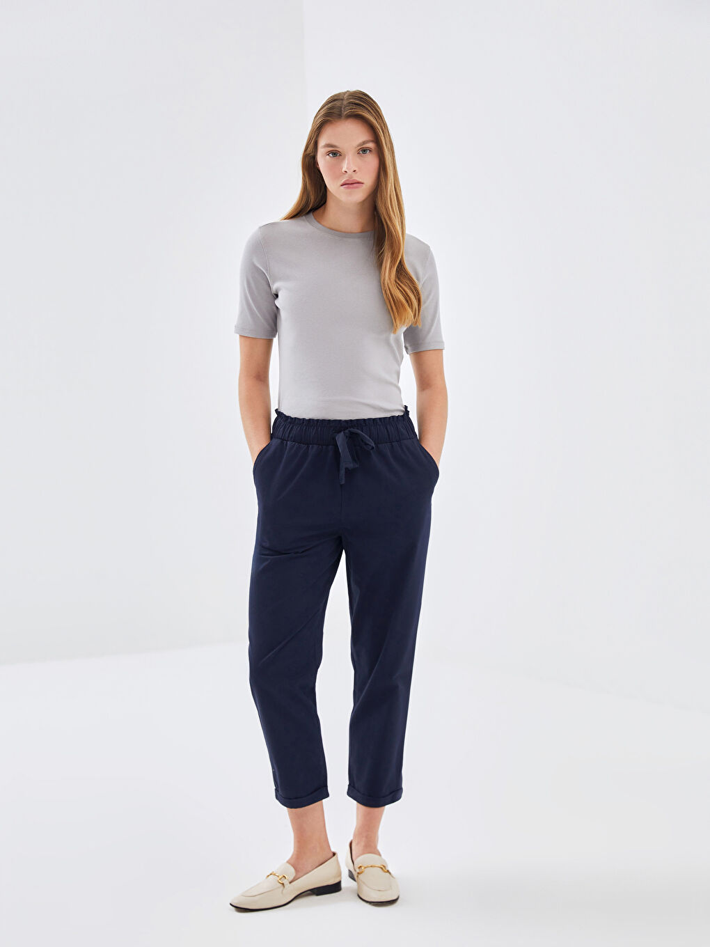 Elasticated Waist Loose Fit Women's Trousers