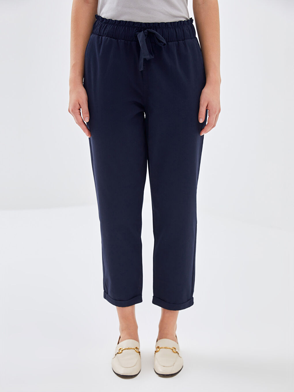 Elasticated Waist Loose Fit Women's Trousers-1