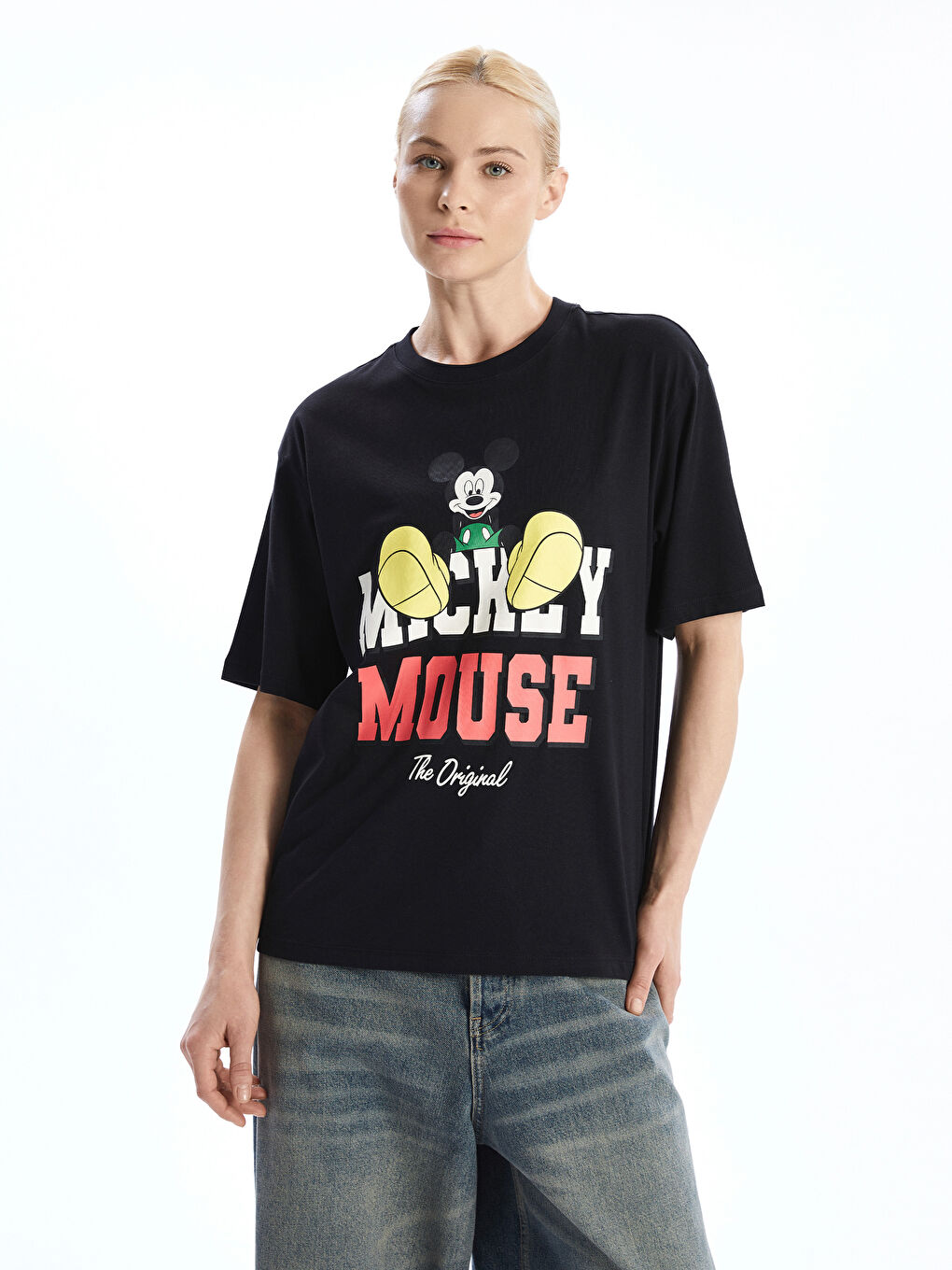 LCW Vision Mickey Mouse Printed Oversize Women's T-Shirt -W4EO76Z8-CVL