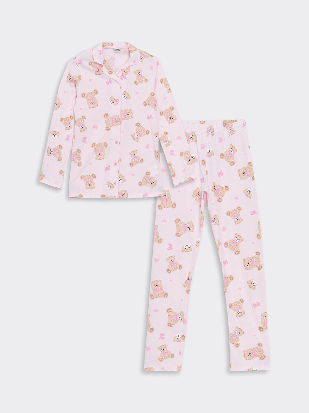 LCW Kids Kragenhals Pyjama-Set für Mädchen -W4EO82Z4-LT9