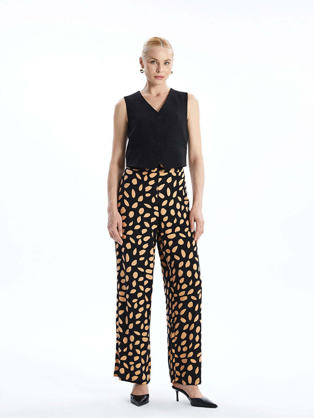 Elasticated Waist Patterned Women's Trousers