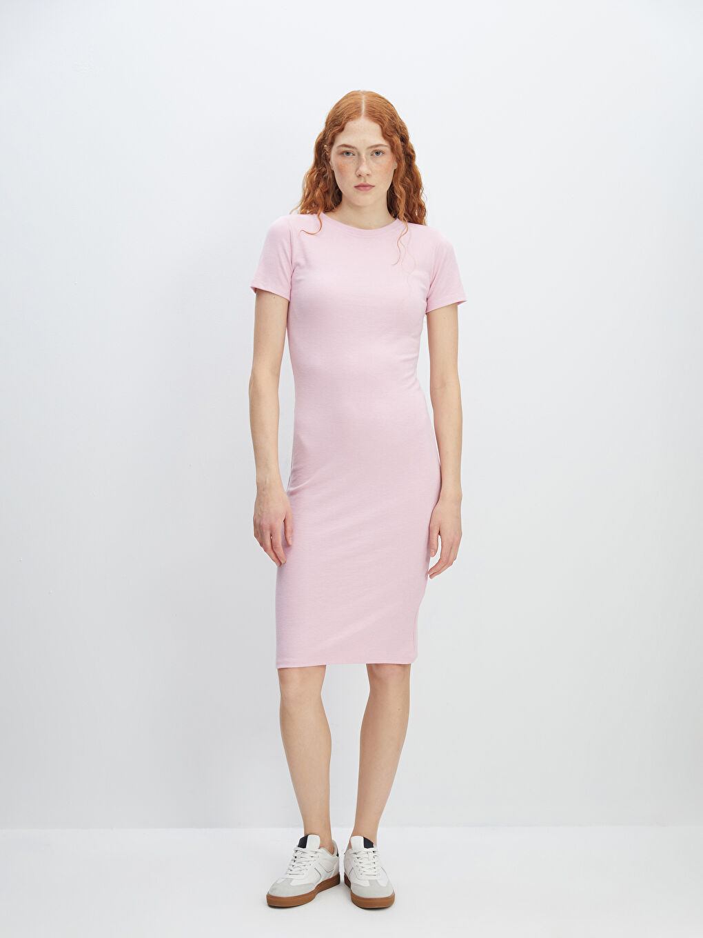 Crew Neck Textured Women's Dress-1