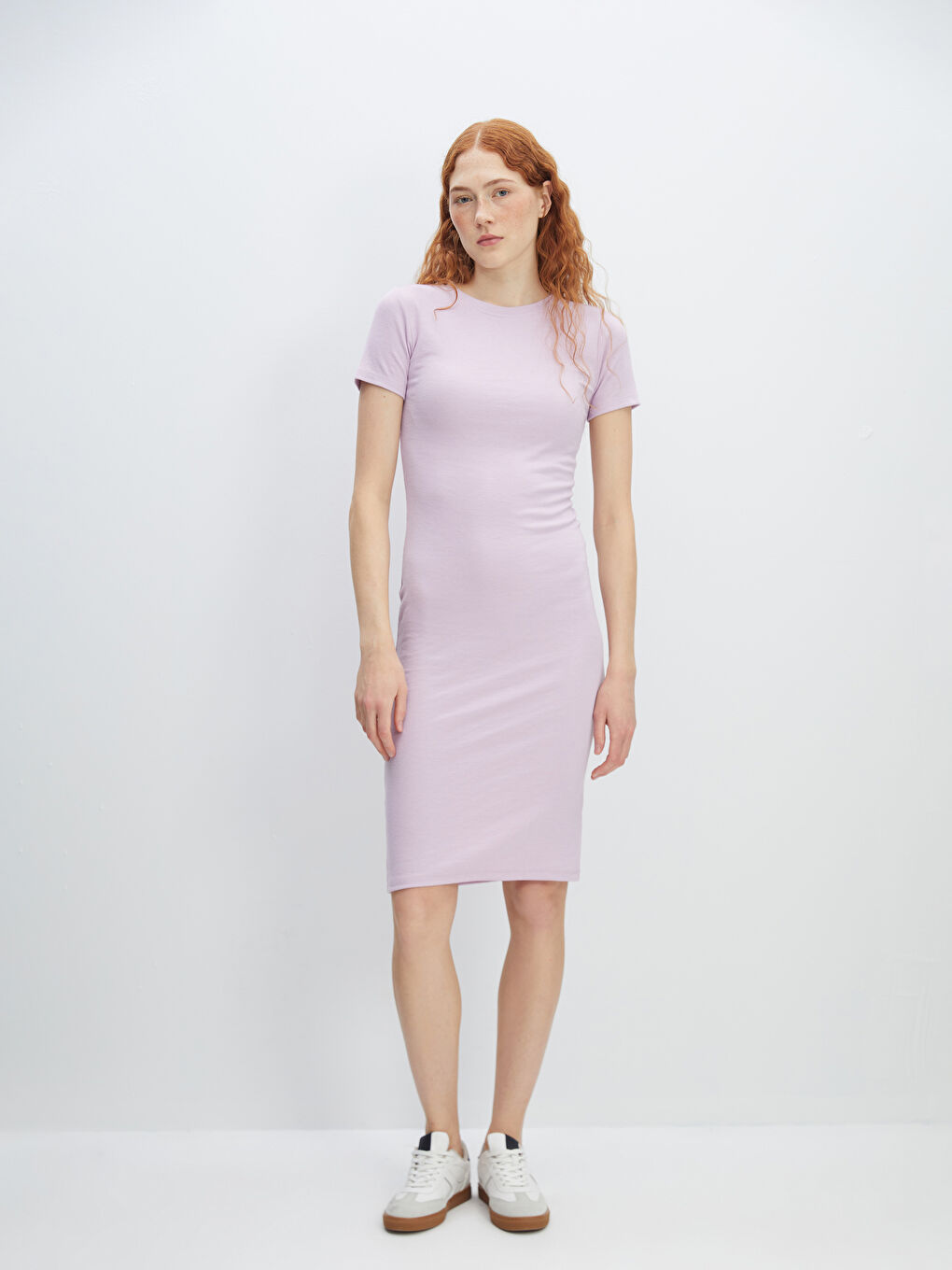 Crew Neck Textured Women's Dress