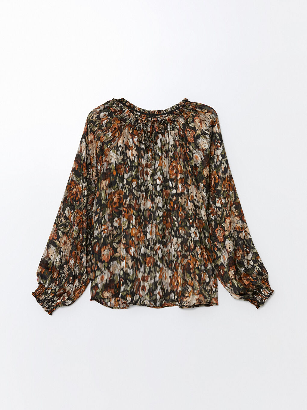 LCWAIKIKI Classic Tie Neck Patterned Women's Blouse -W4EP21Z8-F9C
