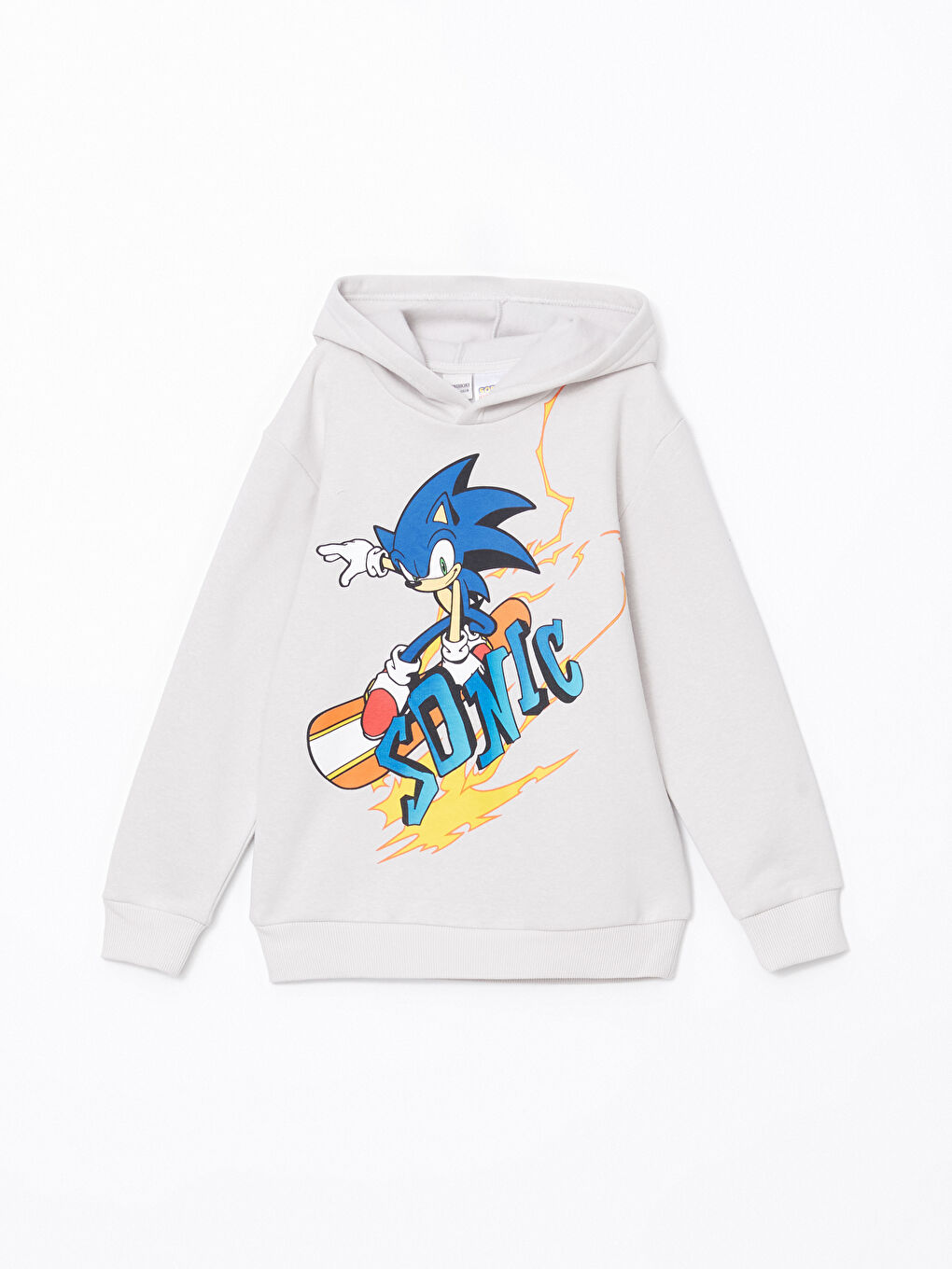 LCW Kids Açık Gri Sonic Baskılı Erkek Çocuk Kalın Sweatshirt