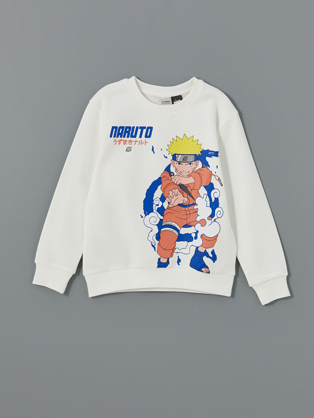 LCW Kids Ekru Naruto Baskılı Erkek Çocuk Kalın Sweatshirt