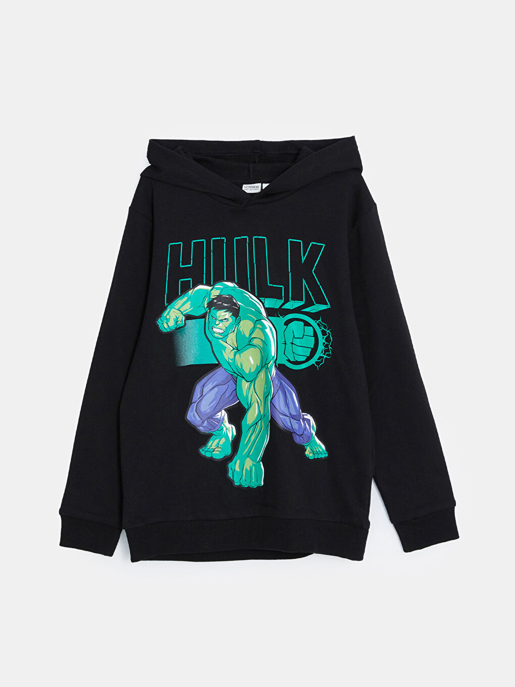 LCW Kids Yeni Siyah Hulk Baskılı Erkek Çocuk Kalın Sweatshirt