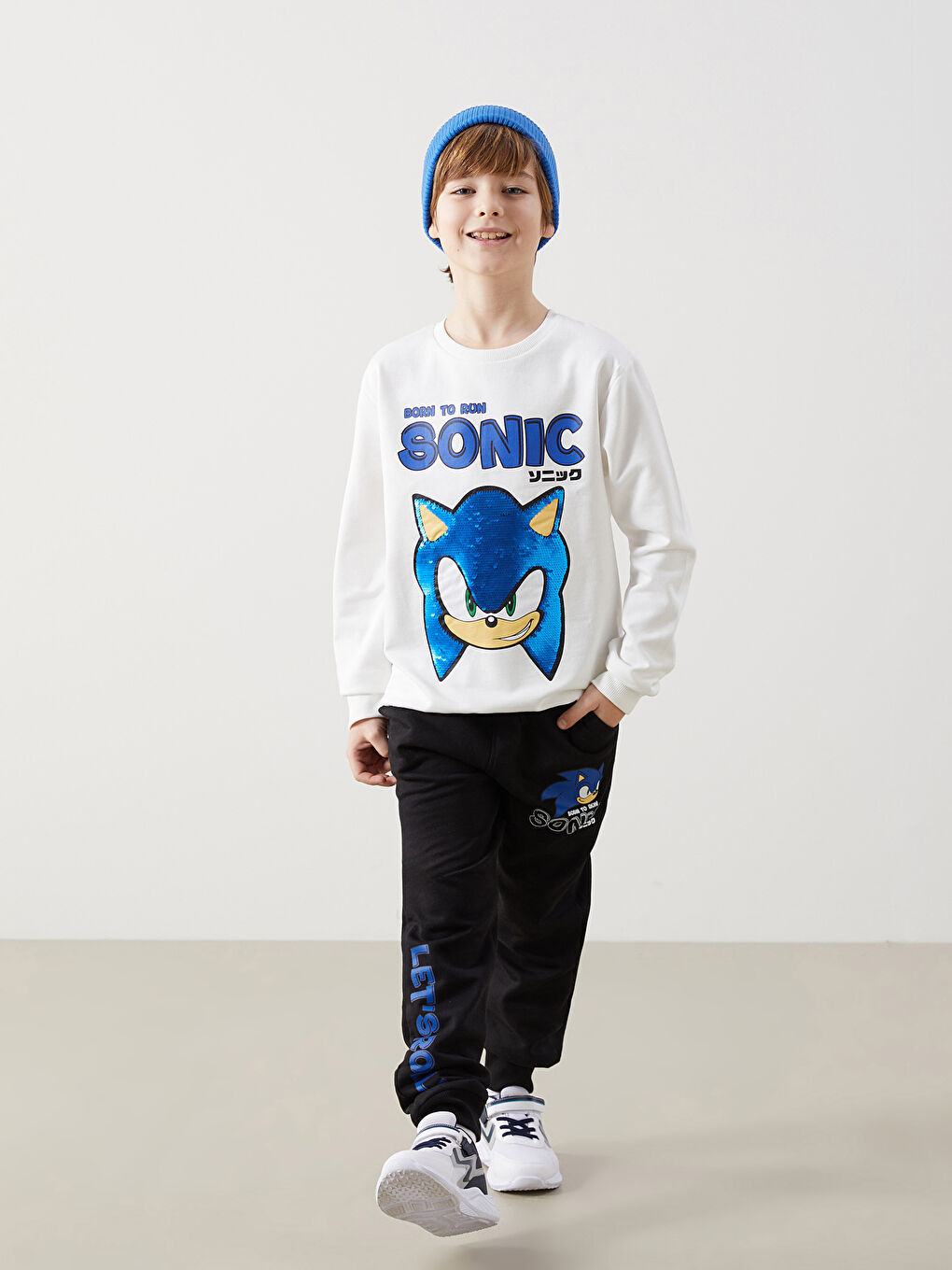 LCW Kids Elastični struk Sonic štampane dečje jogger trenerke -W4EP51Z4-CVL