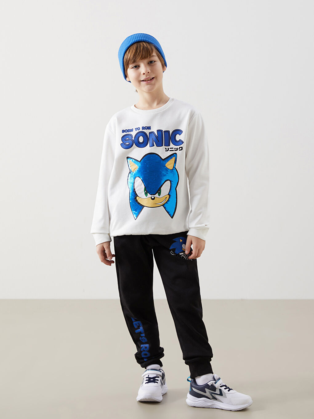 LCW Kids Elastični struk Sonic štampane dečje jogger trenerke -W4EP51Z4-CVL