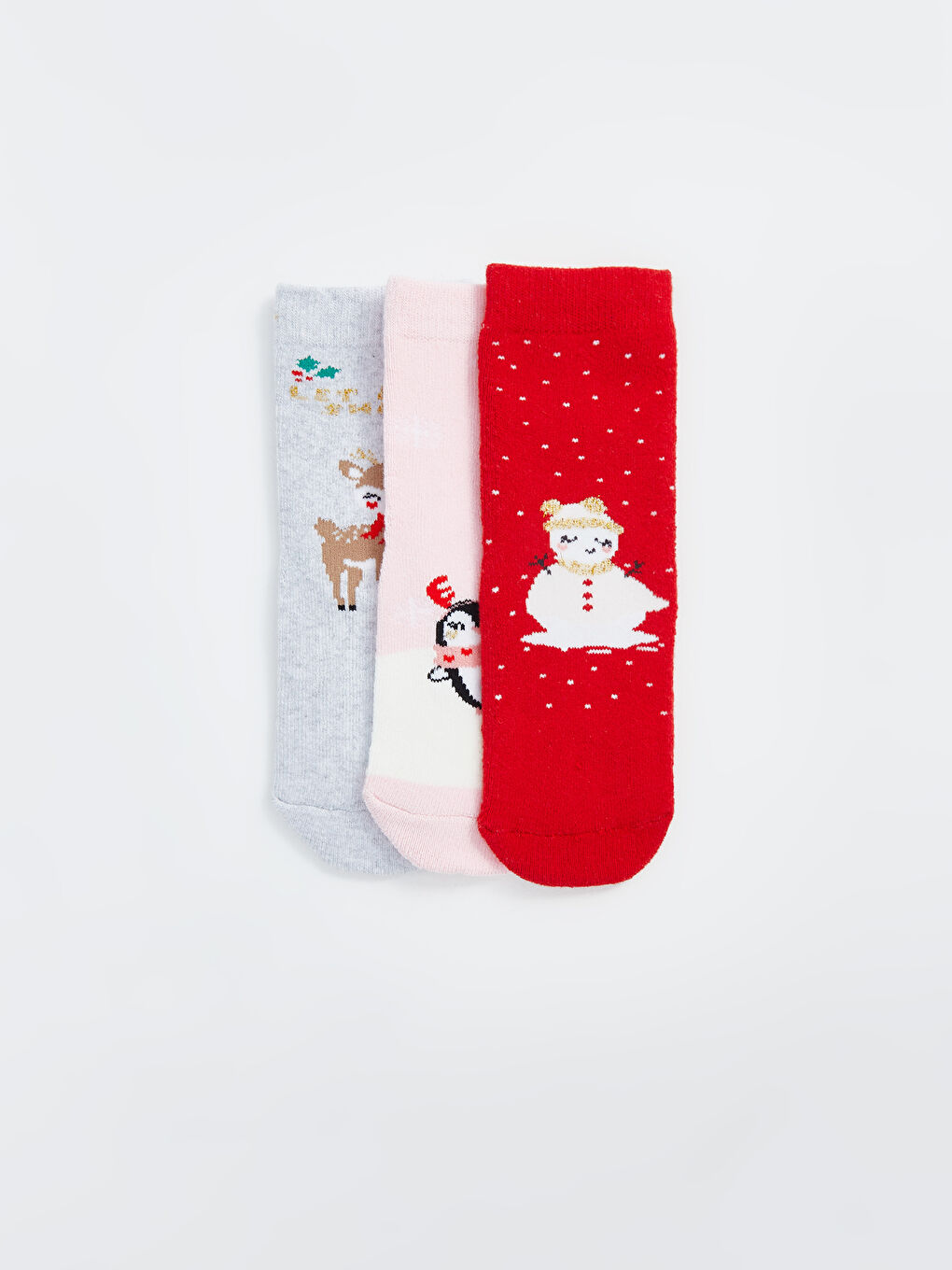 LCW Kids Christmas Themed Baby Girls' Ankle Socks 3-pack -W4EQ33Z1-HC3