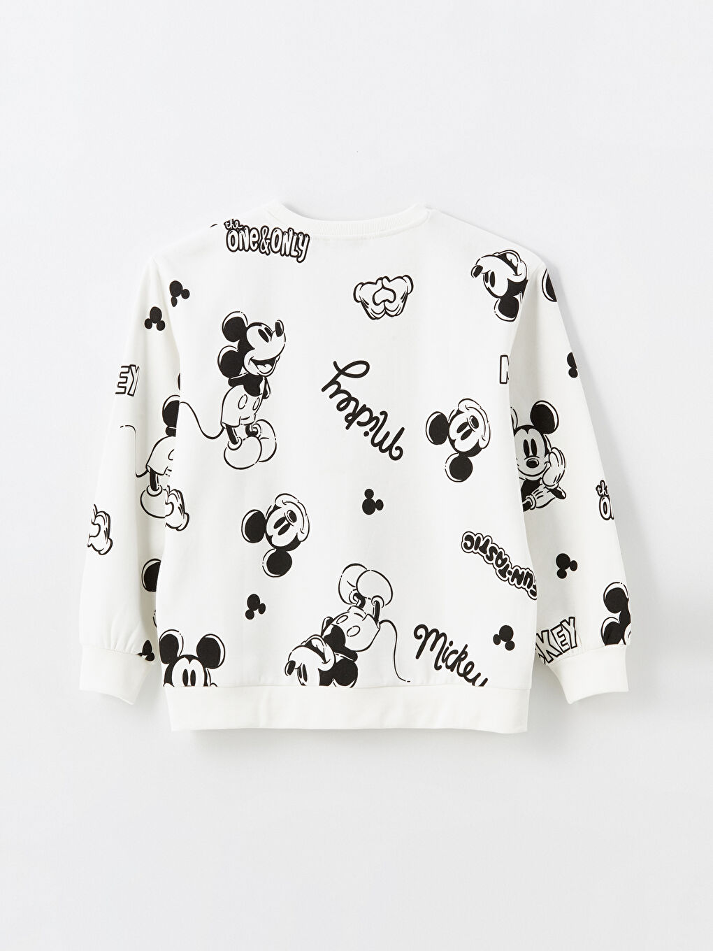 XSIDE Açık Bej Bisiklet Yaka Mickey Mouse Baskılı Kadın Kalın Sweatshirt - 6