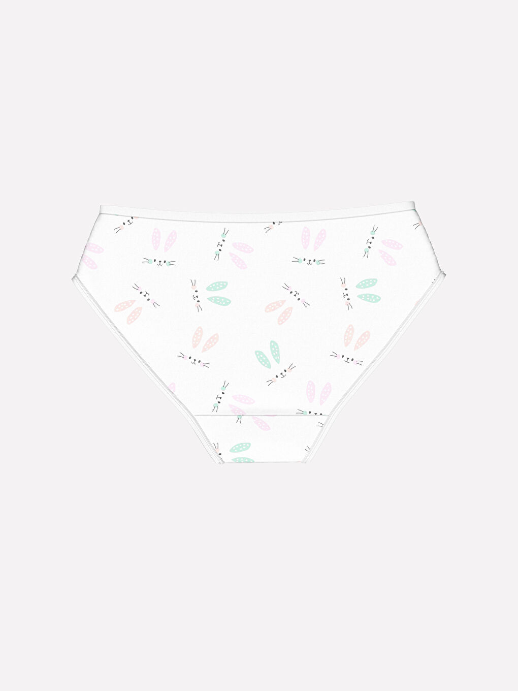 Beyaz Baskılı Kız Çocuk Külot-1