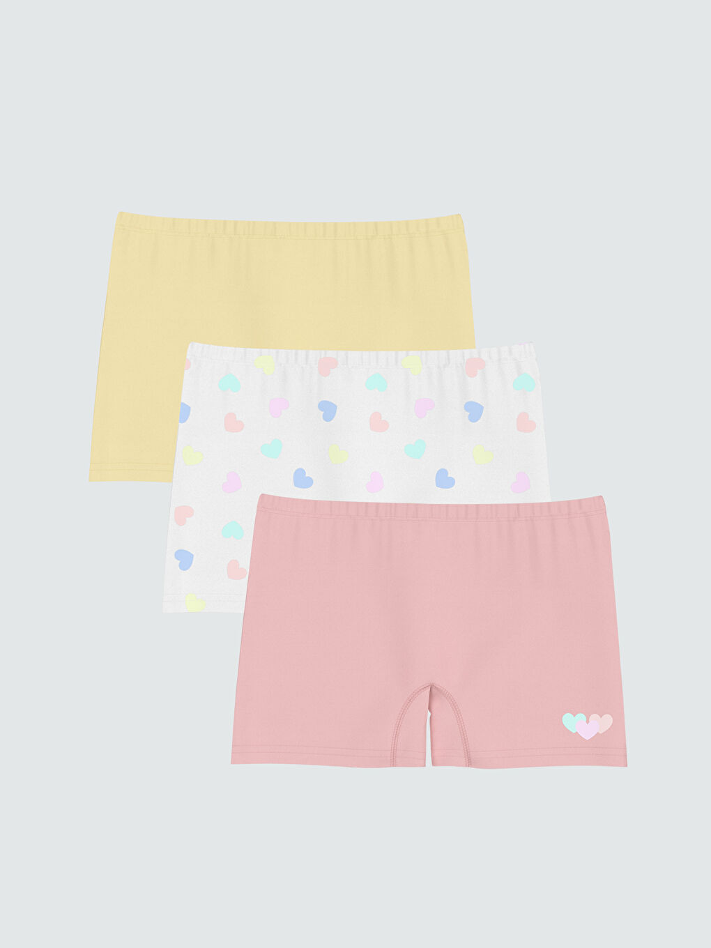 Beyaz Baskılı Kız Çocuk Boxer 3'lü