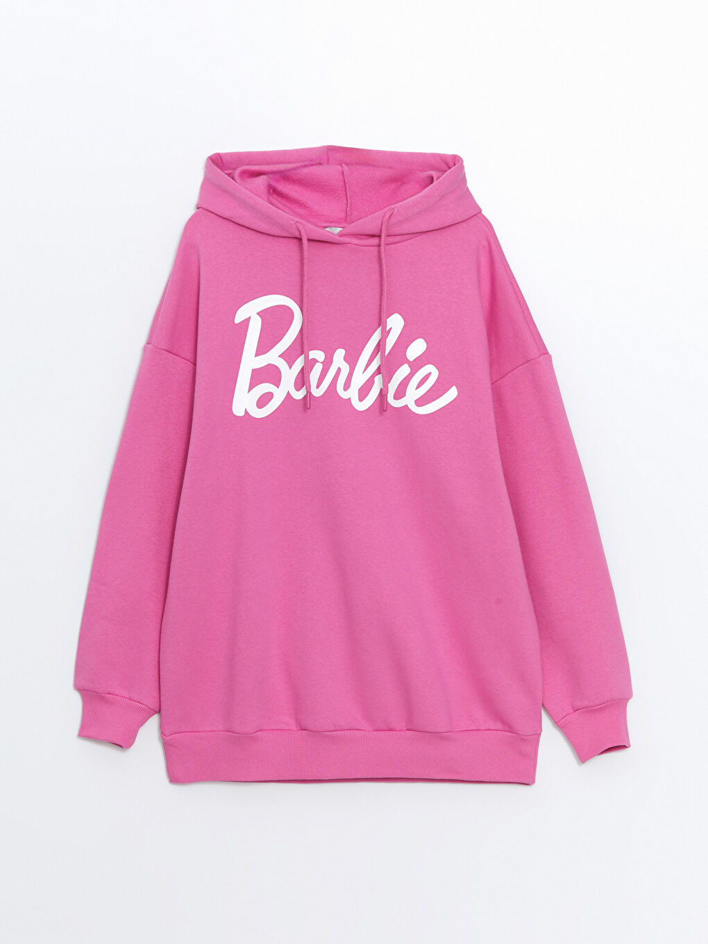 XSIDE Pembe Barbie Baskılı Uzun Kollu Oversize Kadın Kalın Hoodie - 5