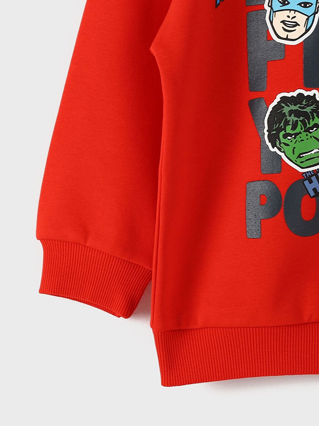 سويت شيرت ياقة دائرية مارفل مطبوع كم طويل للأولاد الرضع-2