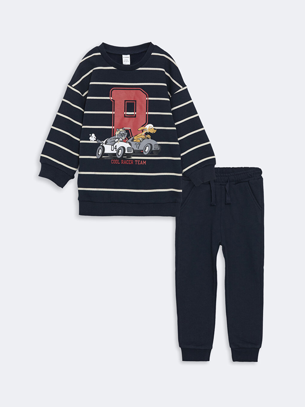 LCW Kids Crew Neck Boys Sweatshirt and Tracksuit Bottom 2 Pack -W4ER80Z1-LGR