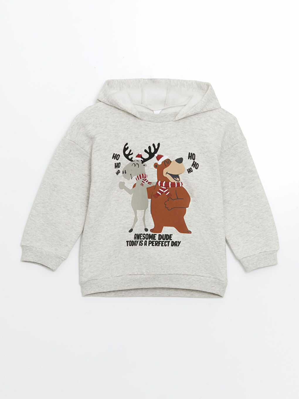 LCW Kids Beyaz Kapüşonlu Erkek Çocuk Sweatshirt ve Eşofman Alt 2'li - 1