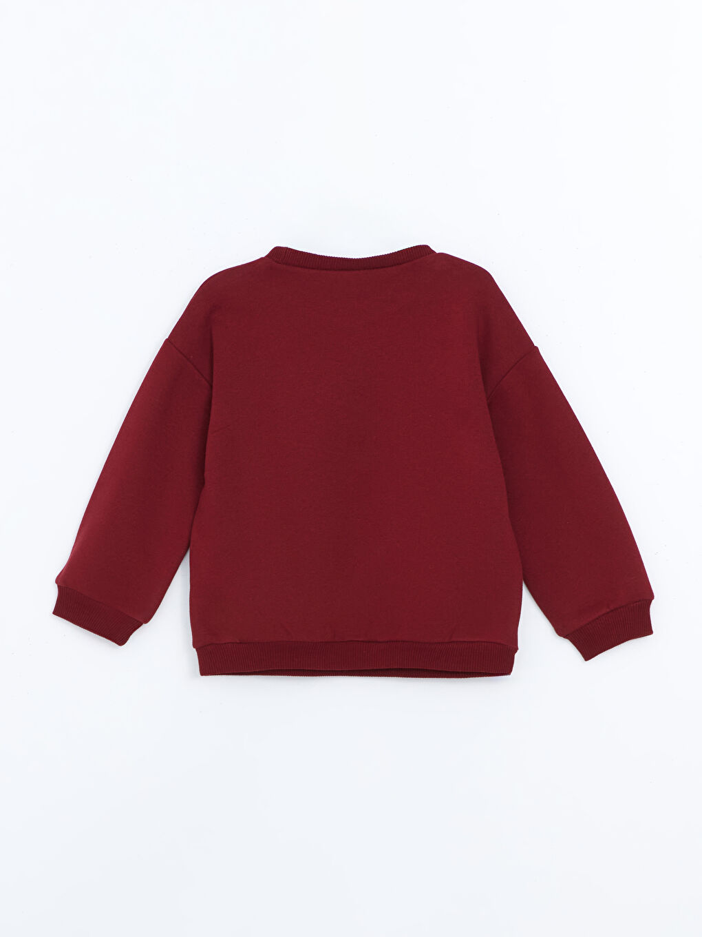 LCW baby Bordo Bisiklet Yaka Kalın Çiçekli Kız Bebek Sweatshirt - 1