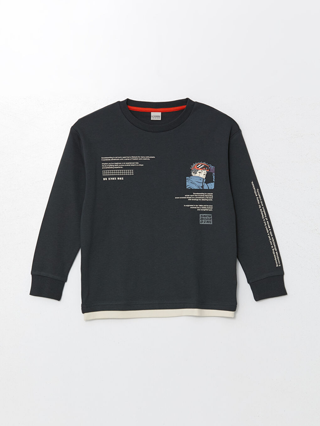 Crew Neck Printed Boys' T-Shirt -W4ES93Z4-R4W