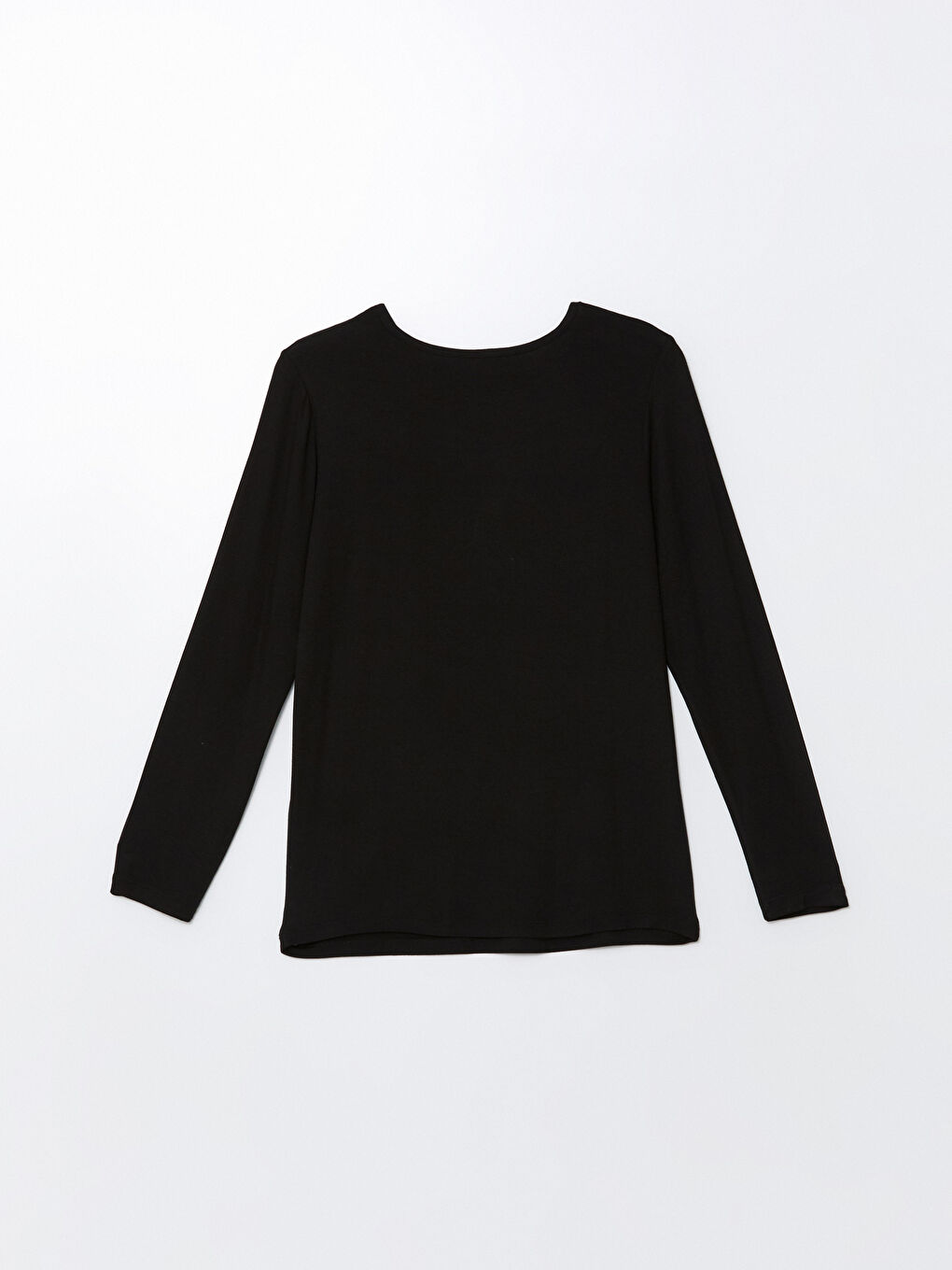 Siyah Bisiklet Yaka Baskılı Kadın Tişört-5