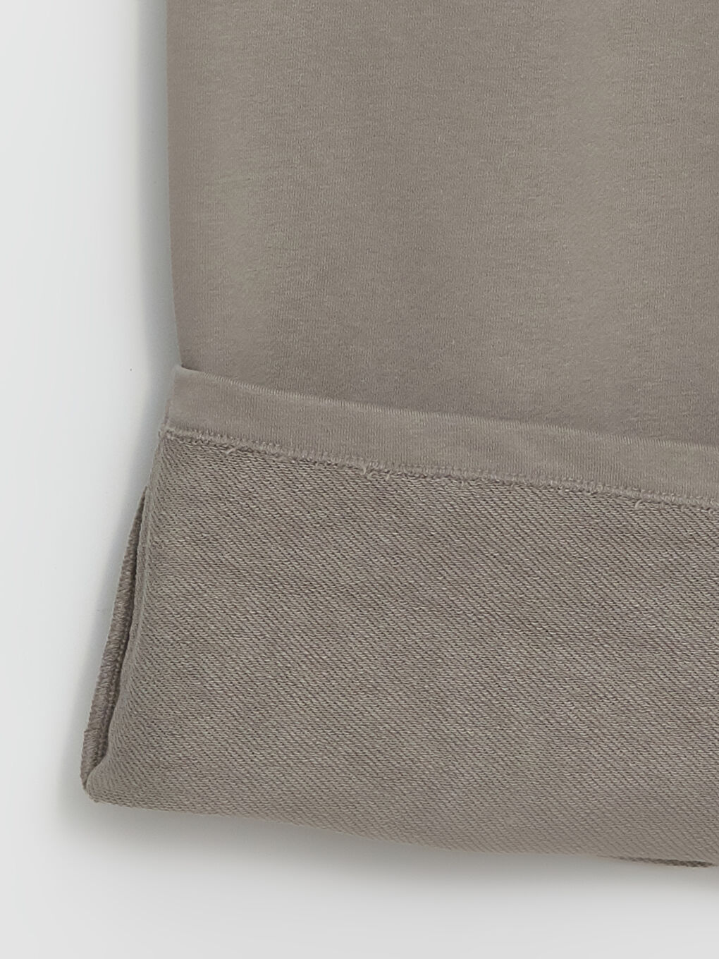 Gri Beli Lastikli Düz Geniş Paça Kadın Eşofman Altı-5