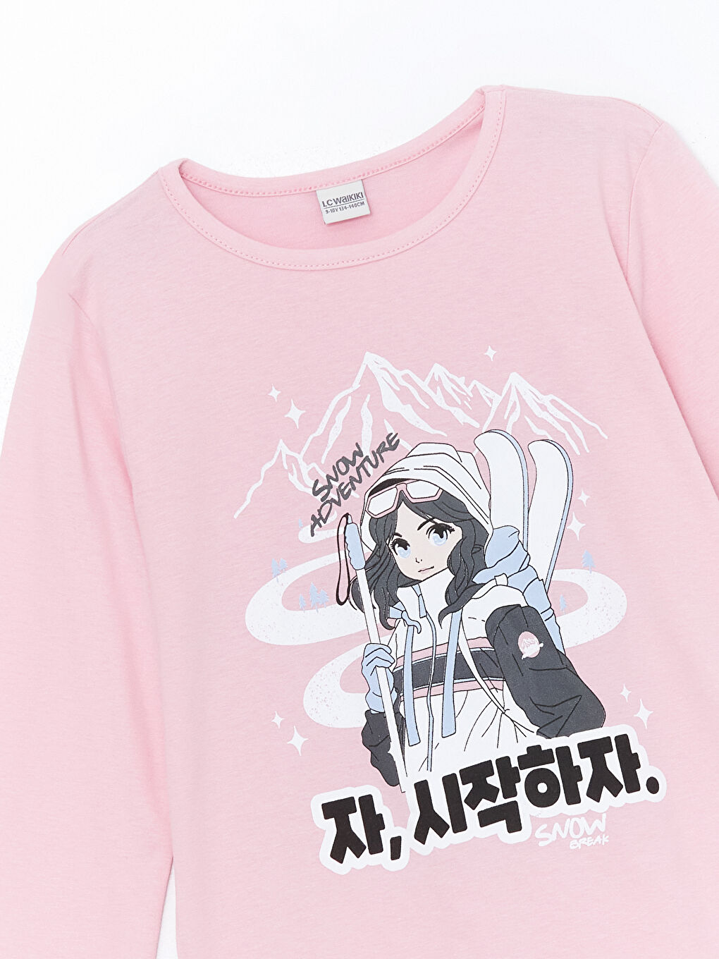 Crew Neck Girls' T-Shirt-1