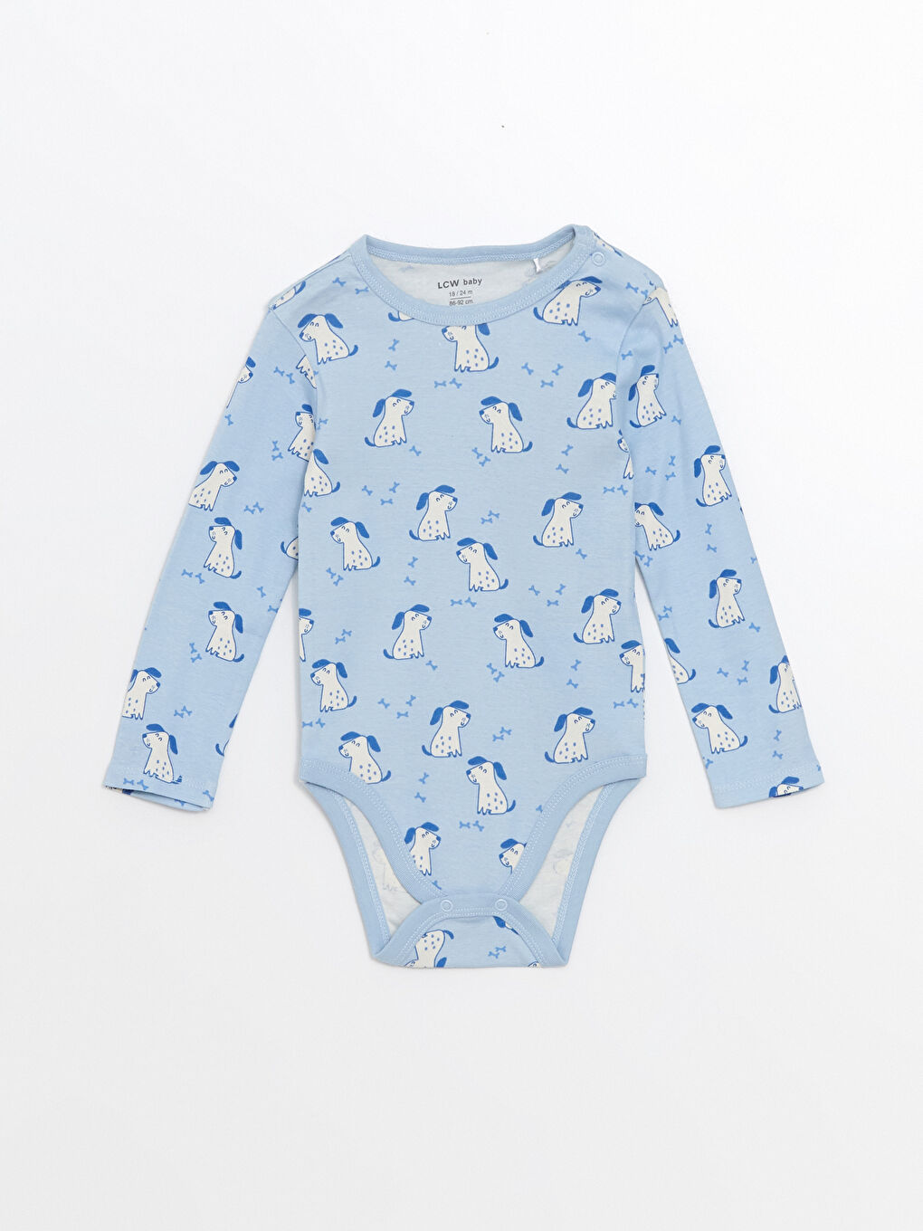 LCW baby Printed Long Sleeved Baby Boy Snap Fastener Bodysuit 2 Pack -W4EU02Z1-LQK