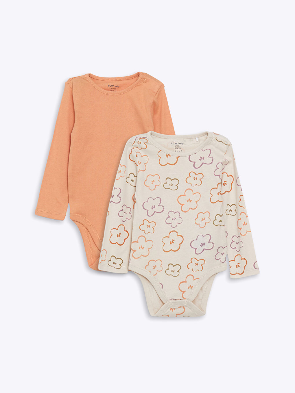 Crew Neck Baby Girl Snap Snap Bodysuit 2 Pack -W4EU04Z1-LQE