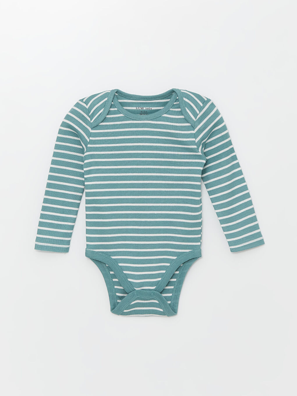 Crew Neck Long Sleeve Printed Baby Boy Bodysuit with Snap Fastener 3 Pcs -W4EU10Z1-LRA