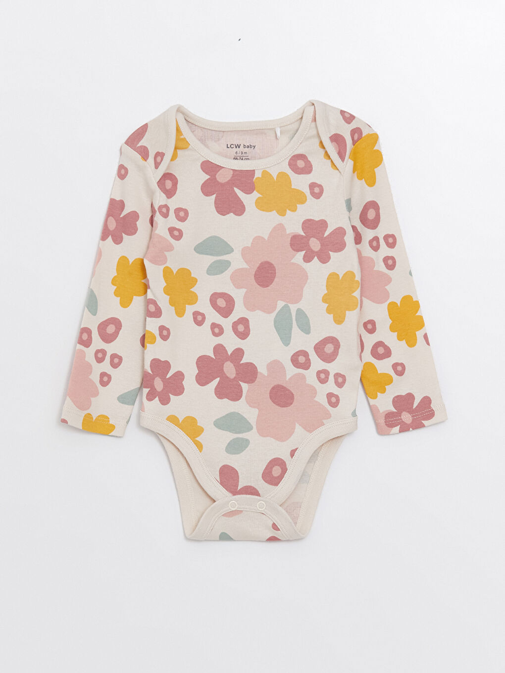 Crew Neck Floral Baby Girls' Snap Bodysuit 3-Pack -W4EU12Z1-LQB