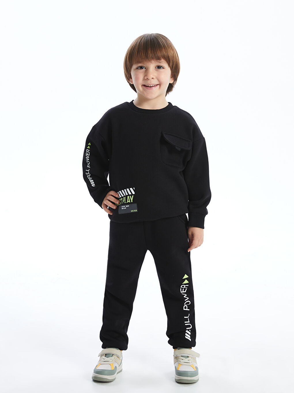 Crew Neck Boys Sweatshirt and Tracksuit Bottom 2 Pack
