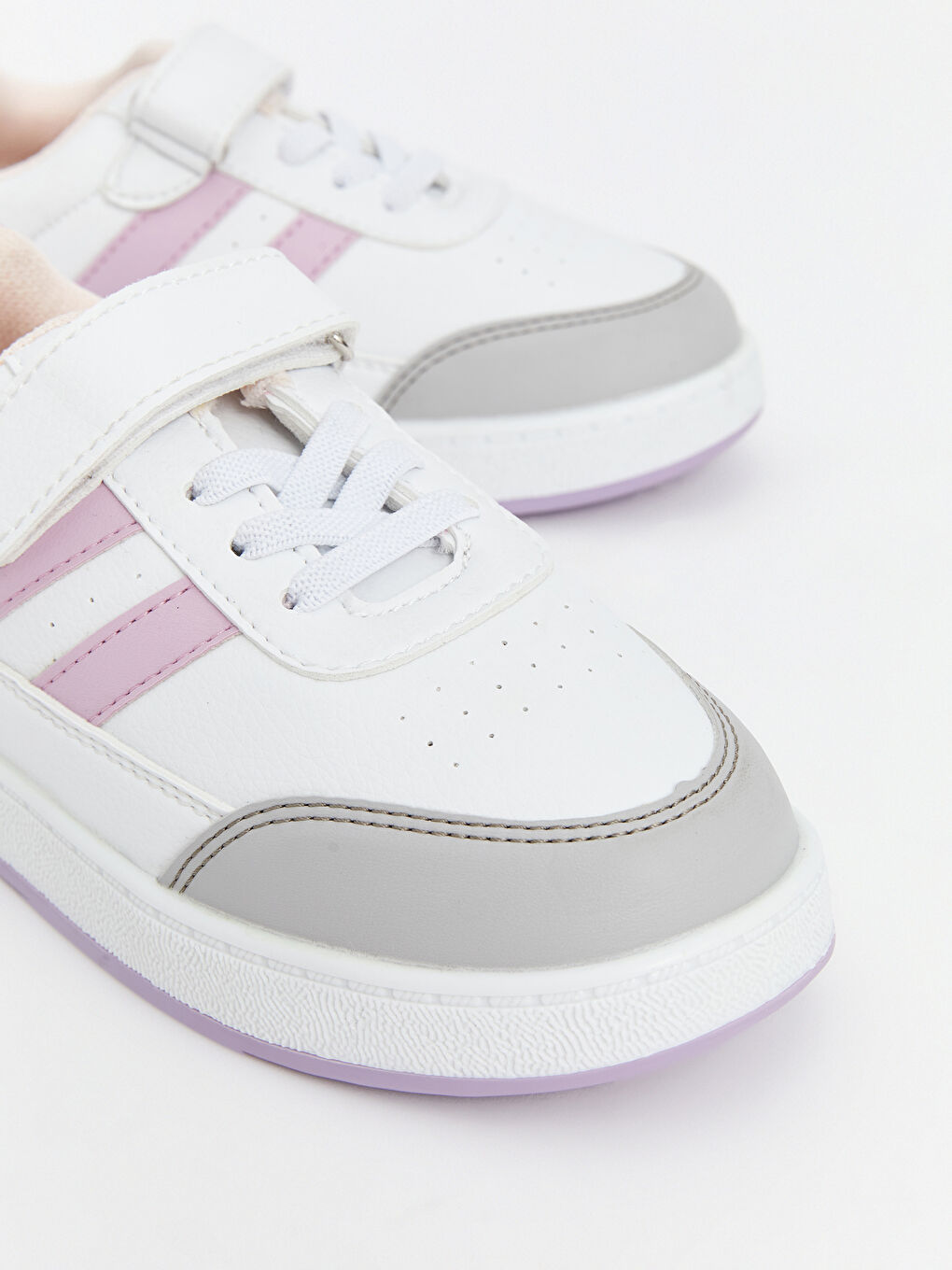 Lace-Up and Hook-and-Loop Girls' Sneakers-2