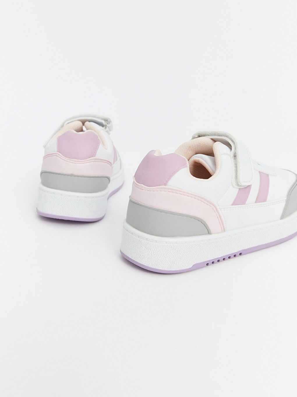 Lace-Up and Hook-and-Loop Girls' Sneakers-4