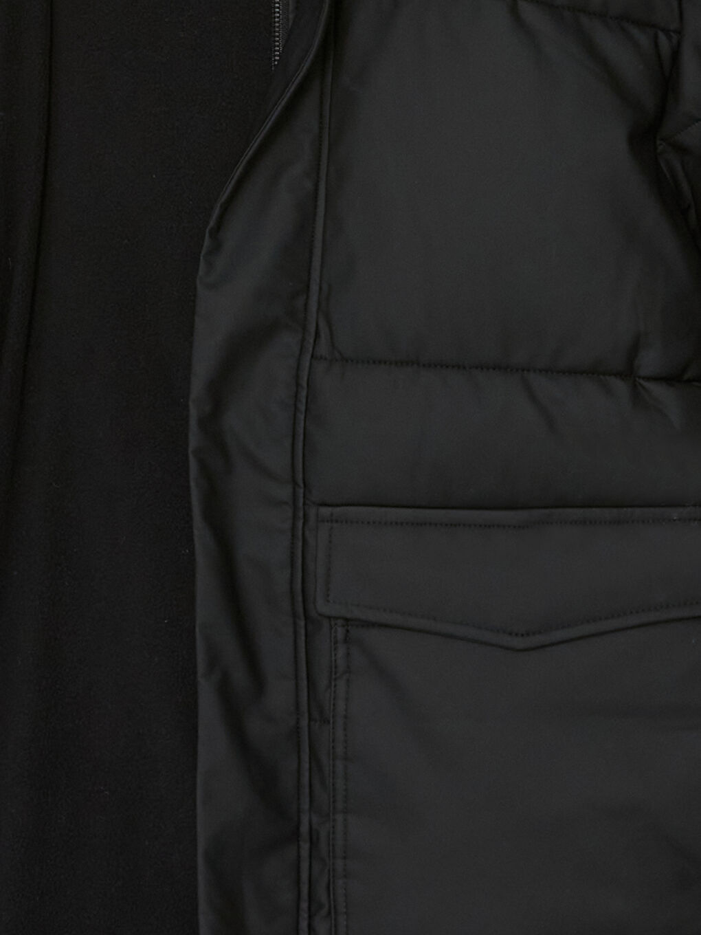 Siyah Standart Kalıp Kapüşonlu Erkek Şişme Mont-6