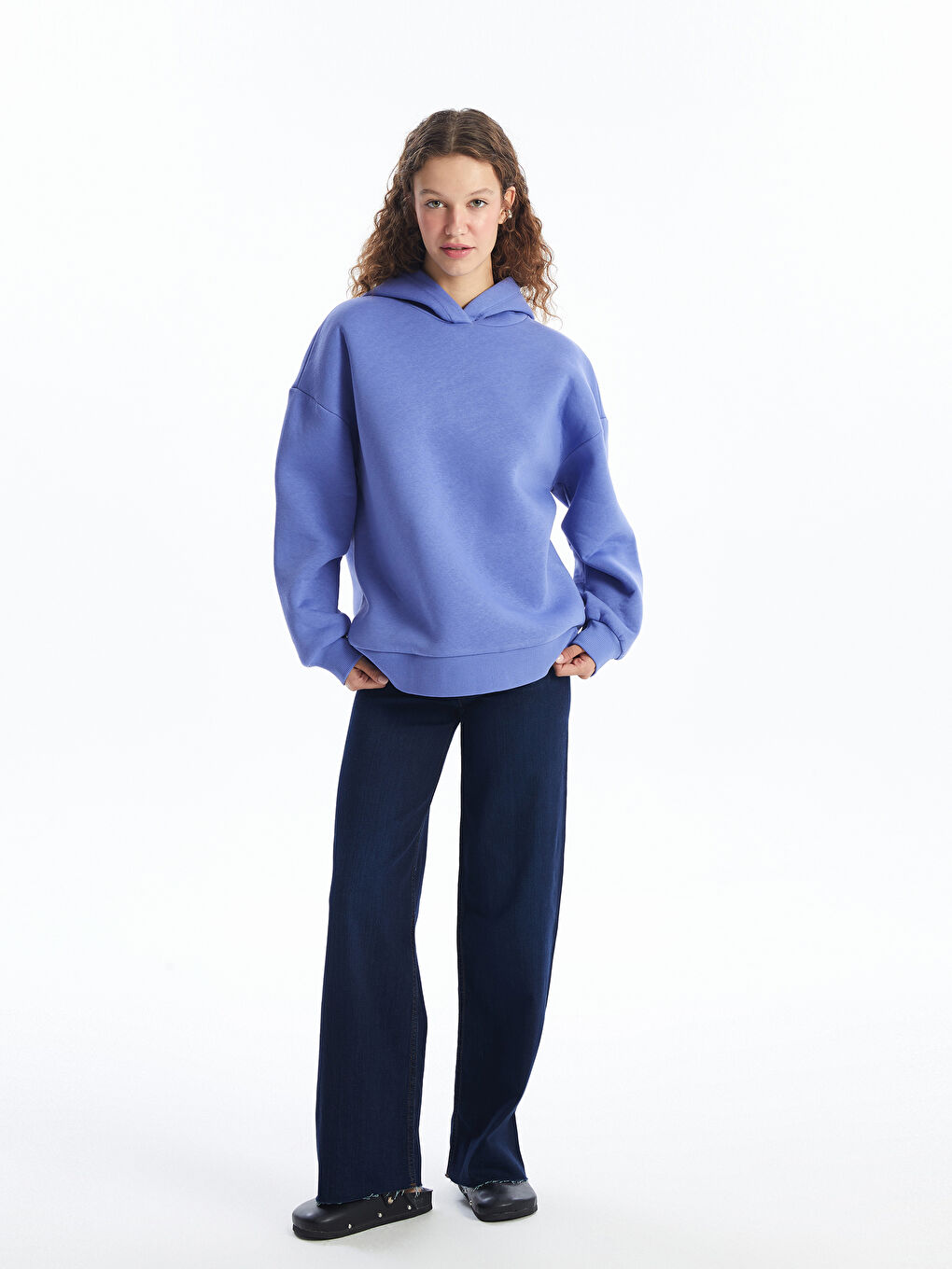 LCW ECO Mor Oversize Kadın Hoodie - 1