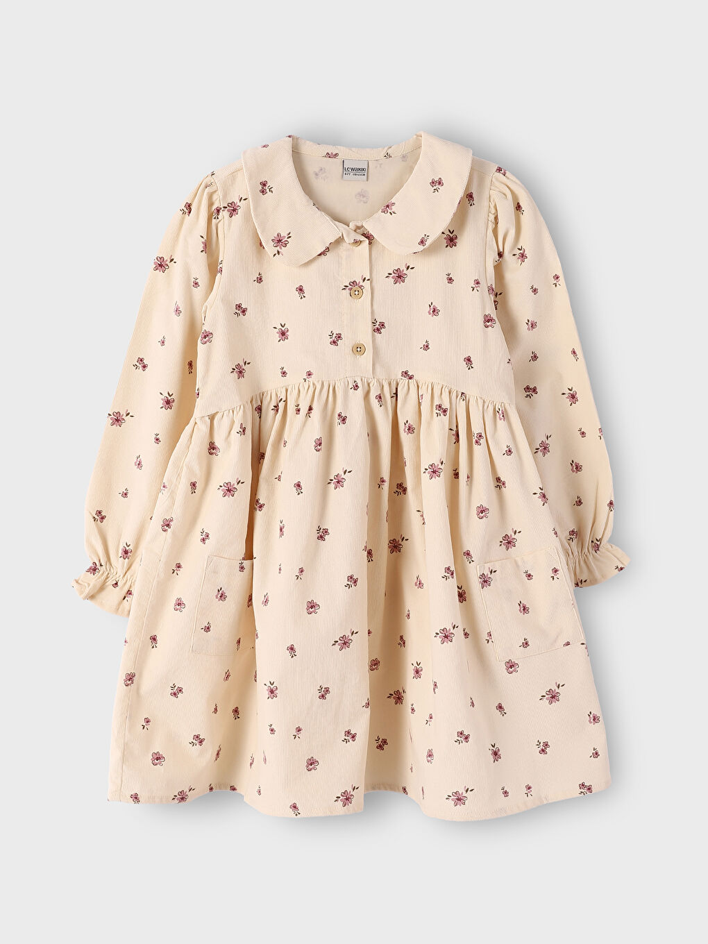 فستان للبنات بياقة بيتر بان مُزهر