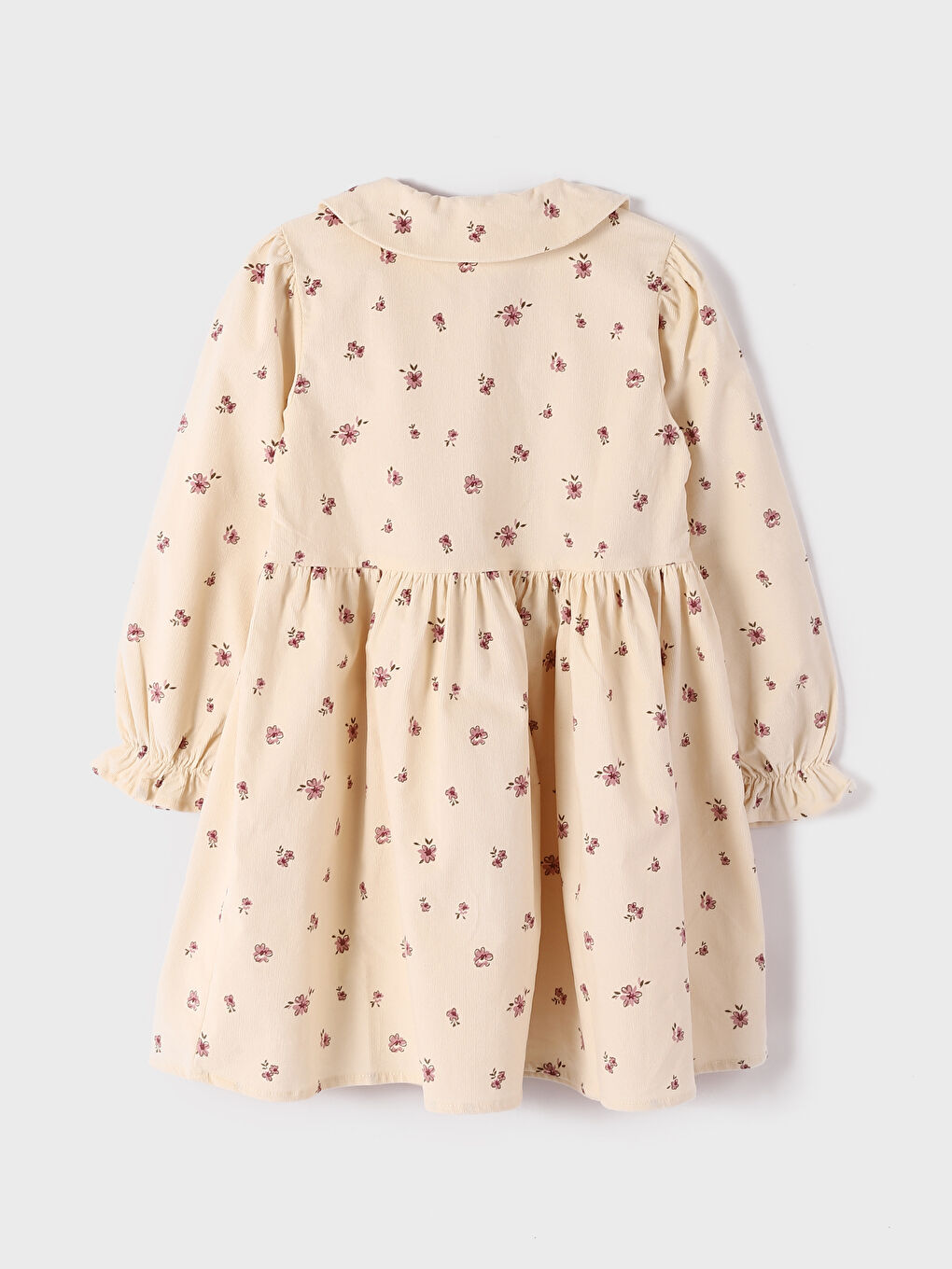 فستان للبنات بياقة بيتر بان مُزهر-3