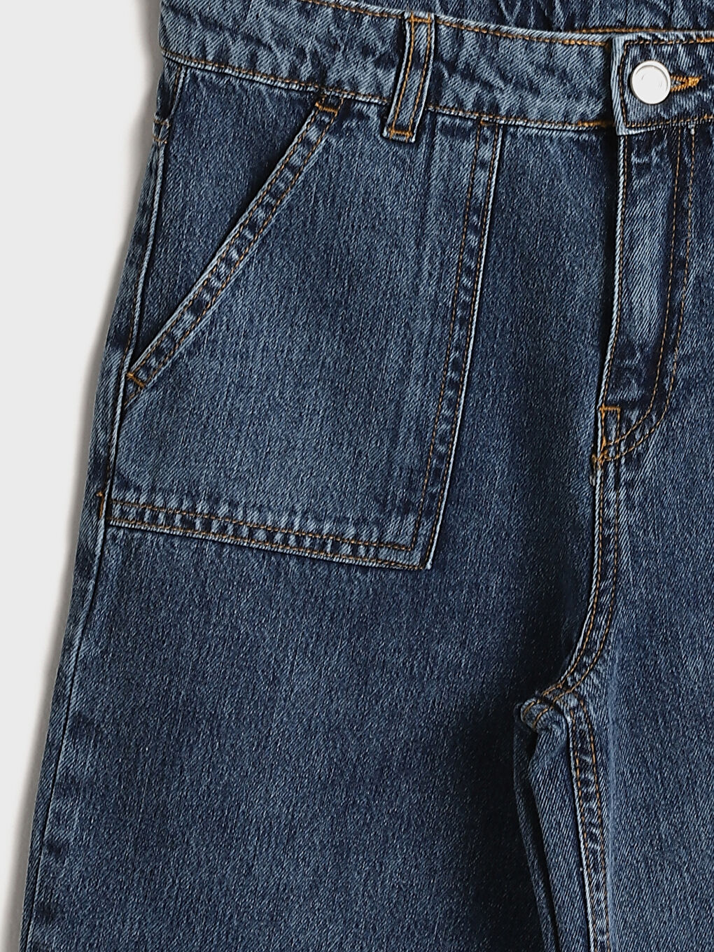 Jean fille avec taille élastiquée ajustable-2