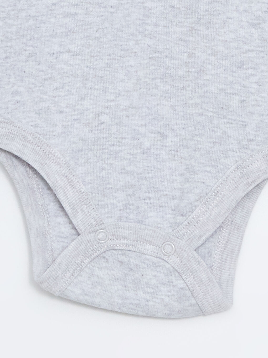 Gri Bisiklet Yaka Erkek Bebek Çıtçıtlı Body-1