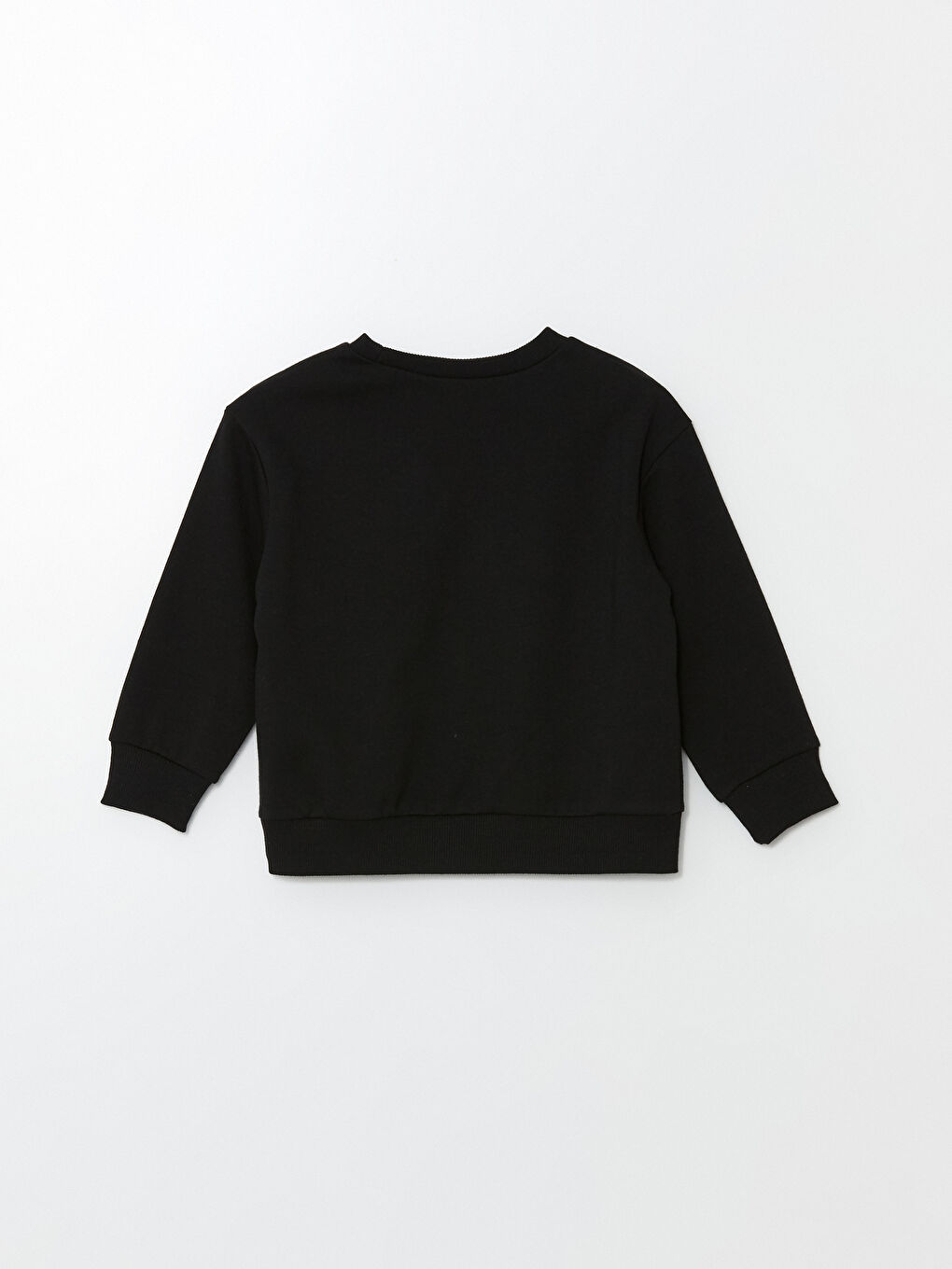 LCW ECO Yeni Siyah Bisiklet Yaka Basic Uzun Kollu Kız Çocuk Sweatshirt - 2