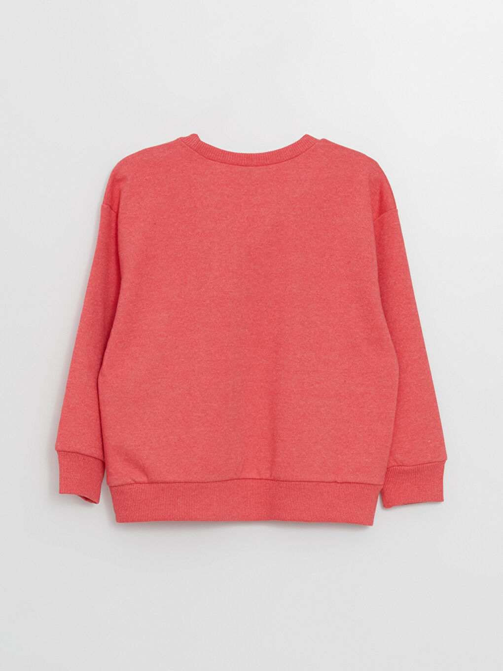 LCW ECO Canlı Pembe Bisiklet Yaka Basic Uzun Kollu Kız Çocuk Sweatshirt - 2