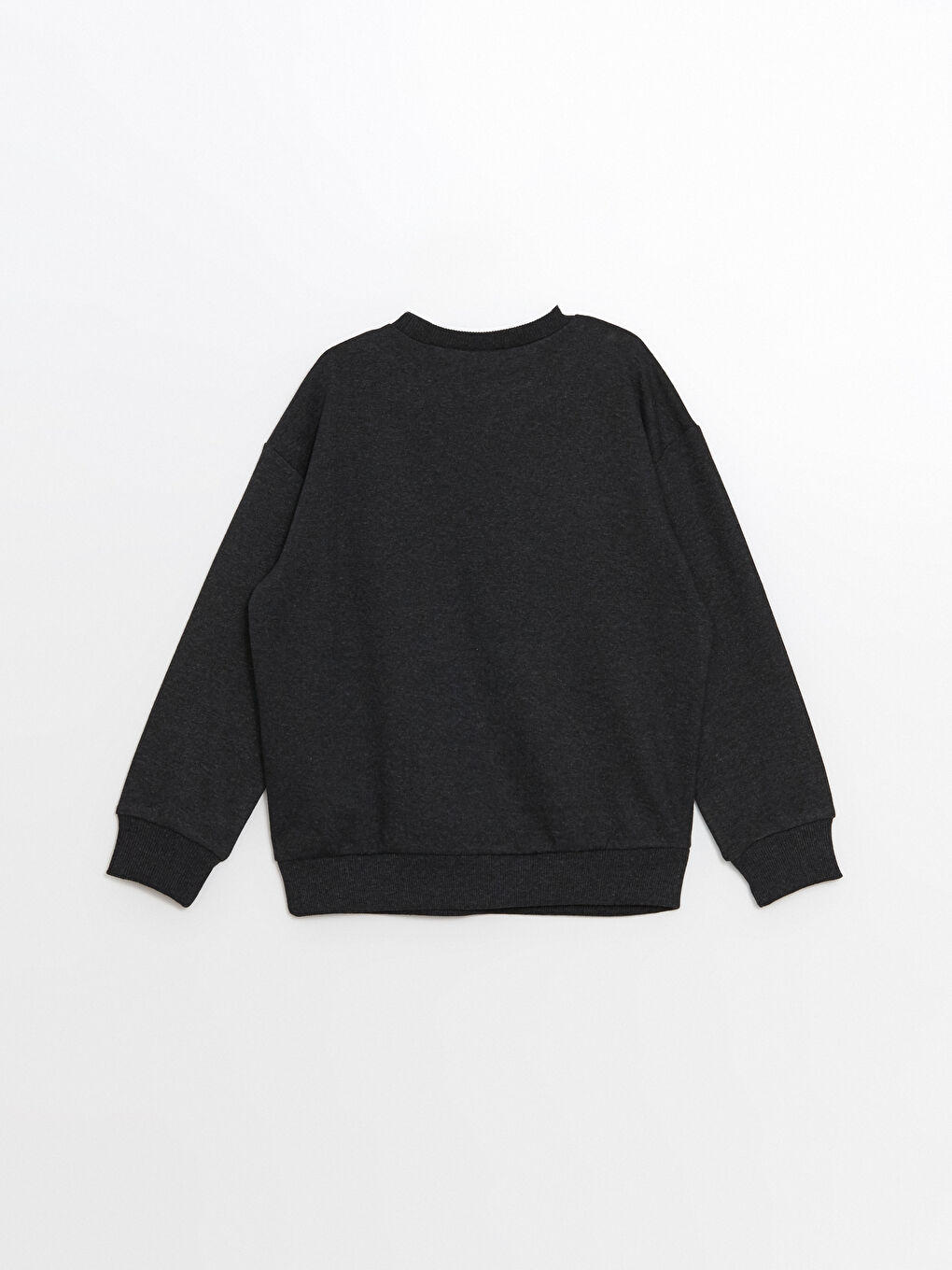 LCW ECO Antrasit Bisiklet Yaka Basic Uzun Kollu Kız Çocuk Sweatshirt - 2