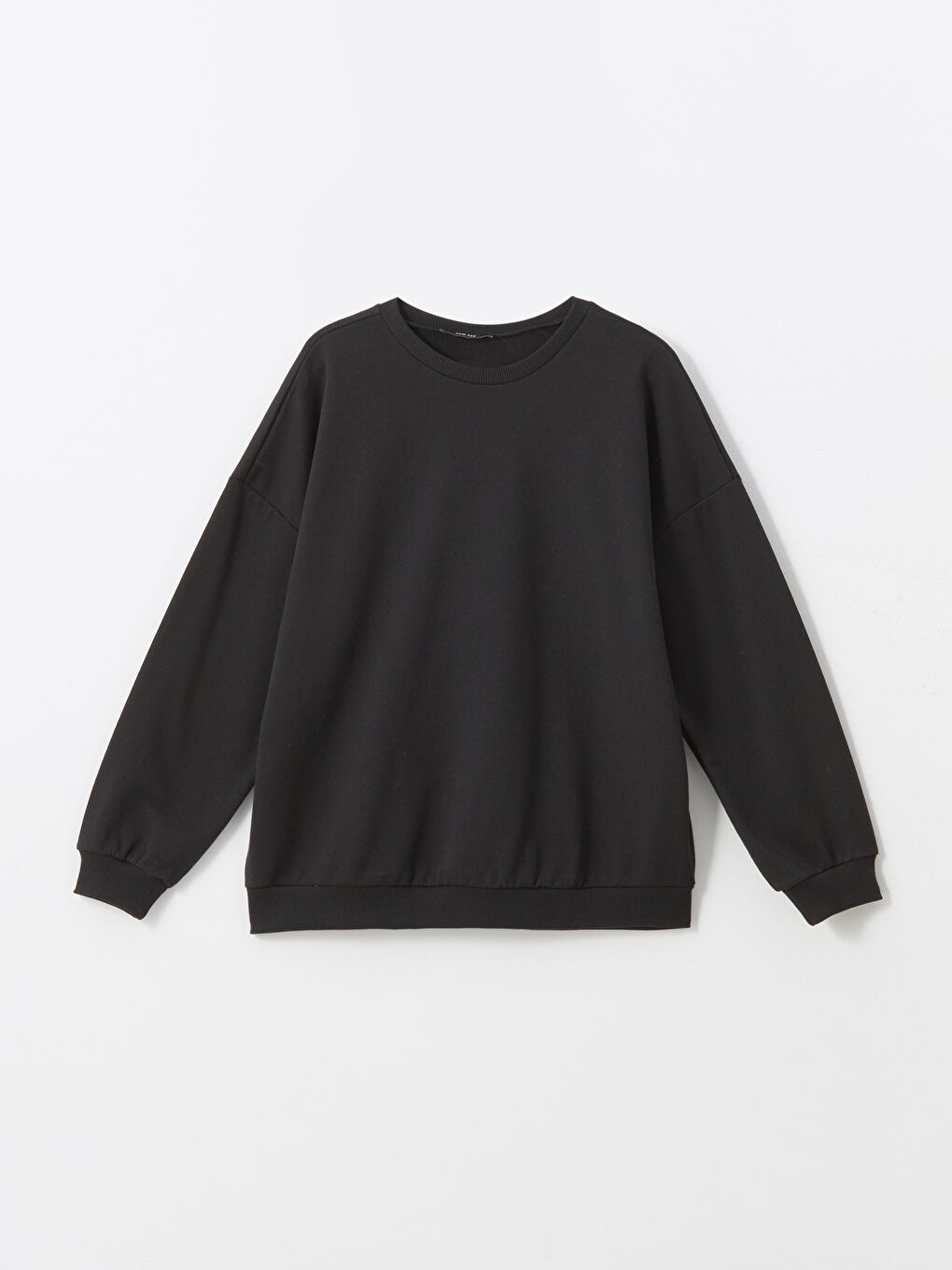 LCW ECO Yeni Siyah Bisiklet Yaka Oversize Kadın Sweatshirt - 4