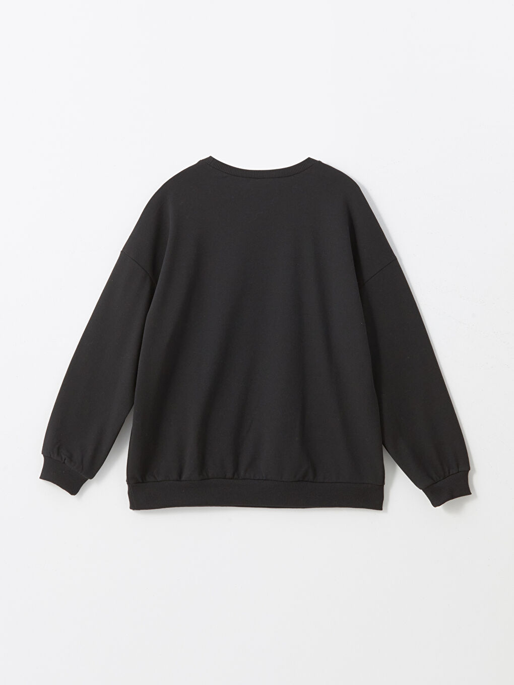 LCW ECO Yeni Siyah Bisiklet Yaka Oversize Kadın Sweatshirt - 5