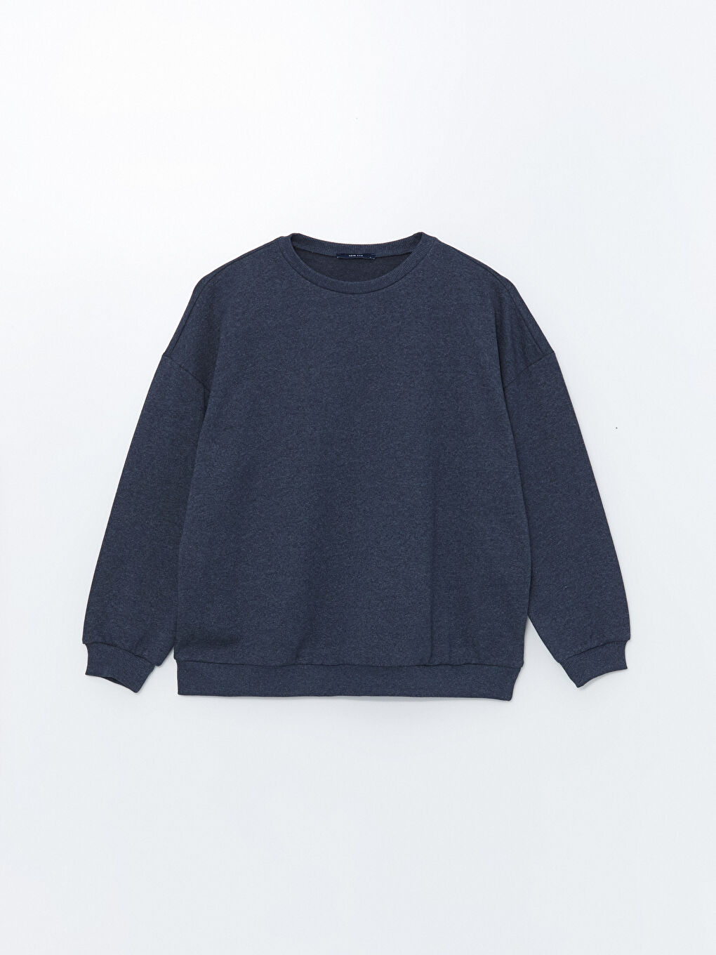 LCW ECO İndigo Bisiklet Yaka Oversize Kadın Sweatshirt - 4