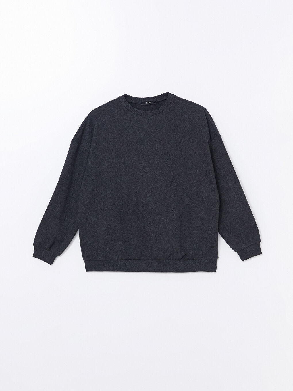 LCW ECO Antrasit Bisiklet Yaka Oversize Kadın Sweatshirt - 4