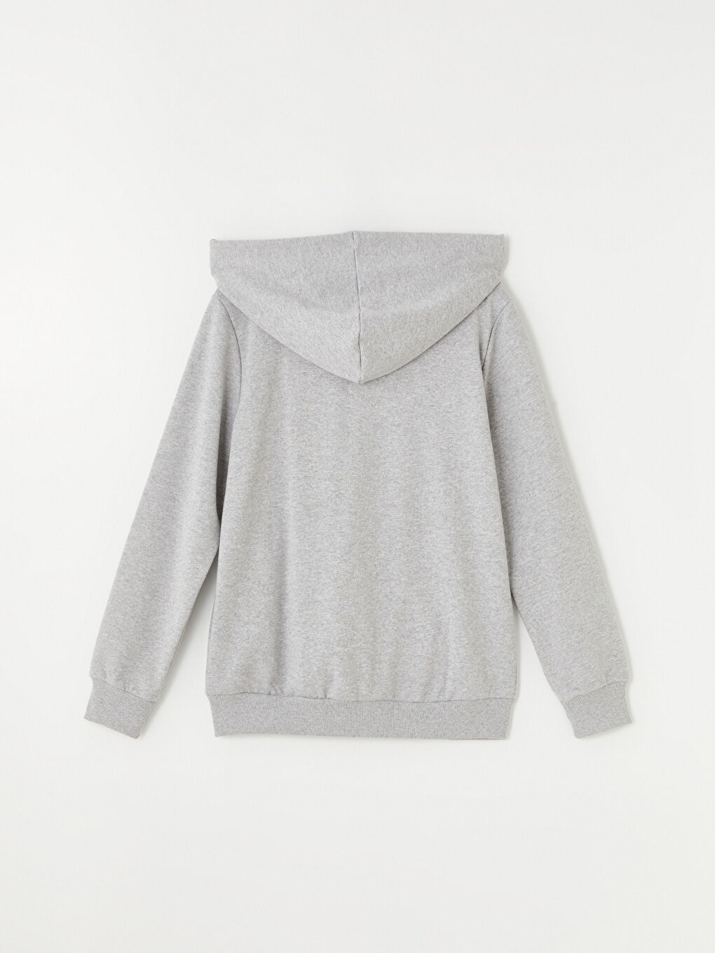 LCW ECO Grey Mel - Lacivert Kapüşonlu Düz Uzun Kollu Kadın Fermuarlı Sweatshirt - 2