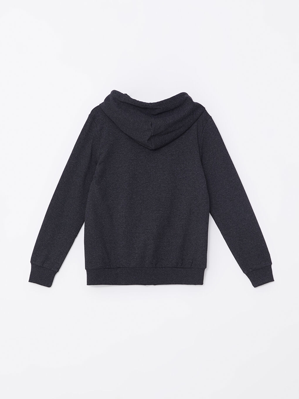 LCW ECO Antrasit Kapüşonlu Düz Uzun Kollu Kadın Fermuarlı Sweatshirt - 2