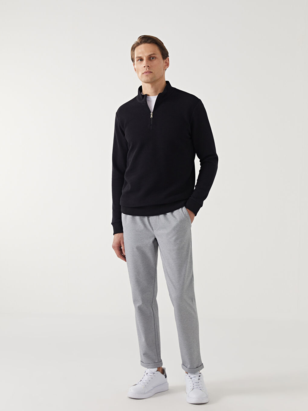 Funnel Neck Men's Sweatshirt-1