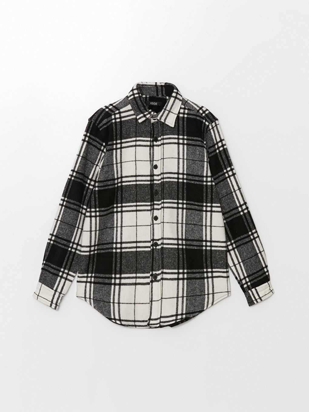 Regular Fit Long Sleeve Plaid Gabardine Men's Shirt-4
